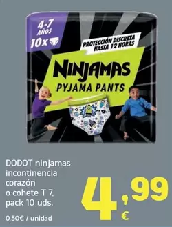 Dodot - Ninjamas Incontinencia Corazon O Cohete