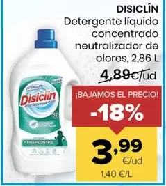 Disiclin - Detergente Liquido Concentrado Neutralizador De Olores