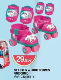 Set Patín + Protecciones Unicornio