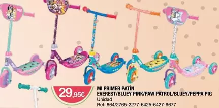 Todojuguete - Mi Primer Patín Everest/Bluey Pink/Paw Patrol/Bluey/Peppa Pig