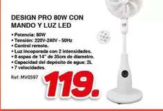 Design Pro 80w Con Mando Y Luz Led