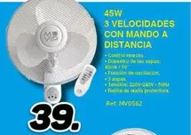 Muvip - 3 Velocidades Con Mando A Distancia