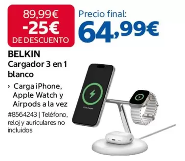 Belkin - Cargador 3 En 1 Blanco