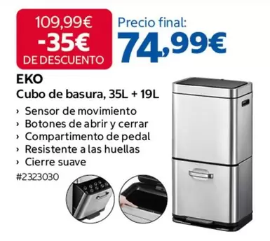 Eko - Cubo De Basura, 35l +19l