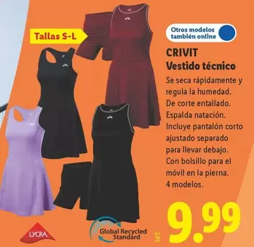 Crivit - Vestido Tecnico
