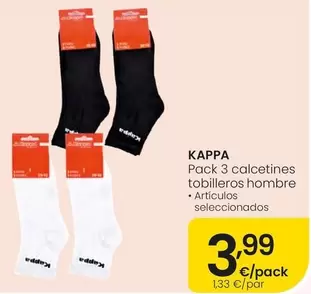 Kappa - Pack 3 Calcetines Tobilleros Hombre