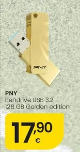 PNY - Pendrive USB 3.2 128 GB Golden Edition