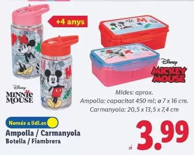 Disney - Botella/Fiambrera