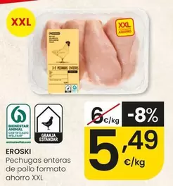 Eroski - Pechuga Enteras De Pollo Formato Ahorro XXL
