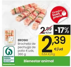 Eroski - Brocheta De Pechuga De Pollo