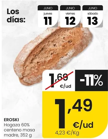 Eroski - Hogaza 60% Centeno Masa Madre