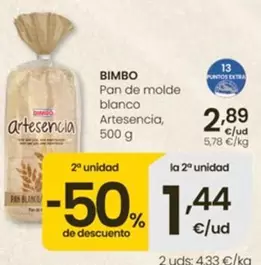 Bimbo - Pan De Molde Blanco Artesencia