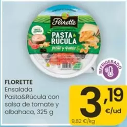 Florette - Ensalada Pasta & Rucula Con Salsa De Tomate Y Albahaca