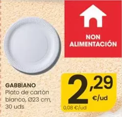 Gabbiano - Plato De Carton Blanco