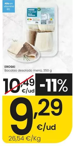 Eroski - Bacalao Desalado Menu