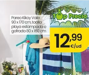 Pareo Kikoy Voile 90 X 170 Cm, Toalla Playa Estampada O Gofrada 80 X 160 Cm