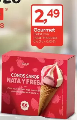 Gourmet - Gelat Con Nata Y Fresa