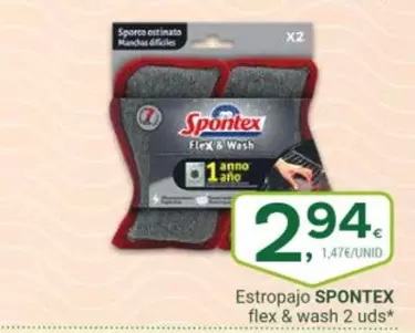 Spontex - Estropajo Flex & Wash 2 Uds