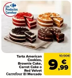 carrefour - Tarta American Cookies, Brownie Cake, Carrot Cake O Red Velvet El Mercado