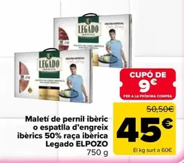 Legado ElPozo - Maleti De Pernil Iberic O Espatlla D'engreix Iberics 50% Raca Iberica
