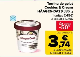 Häagen-Dazs - Terrina De Gelat Cookies & Cream