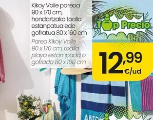 Pareo Kikoy Voile, Toalla Playa Estampada O Gofrada 