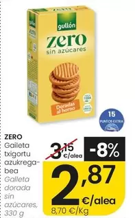 Gullón - Zero Galleta Dorada Sin Azucares