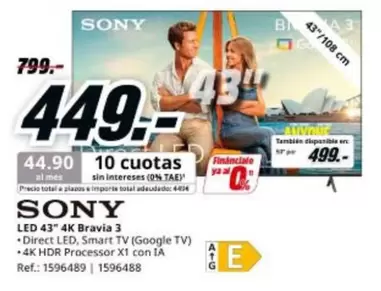 Sony - Led 43 4k Bravia 3