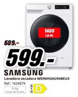 Samsung - Lavadora Secadora WD90HG6U94BEU3