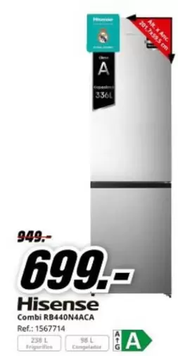 Hisense - Combi Rb440n4aca