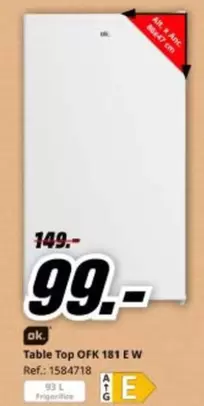 Ok. - Table Top Ofk 181 E W