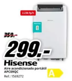 Hisense - Aire Acondicionado Portátil APC09QC