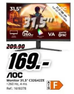 MS - Aoc Monitor 31.5" C32G42ZE