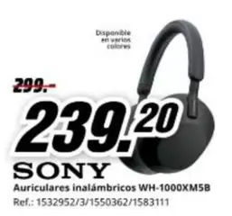 Sony - Auriculares Inalámbricos WH-1000XM5B