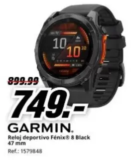 Garmin - Reloj Deportivo Fenix 8 Black 47 Mm