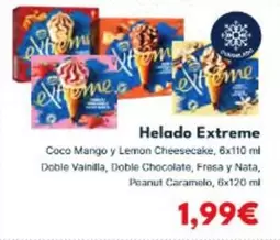 Nestlé - Extreme Helado Coco Mango Y Lemon Cheesecake, Doble Vainilla, Fresa Y Nata, Peanut Caramelo