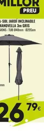 Parasol Jardí Inclinable Amb Manovella Gris