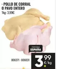 Pollo De Corral O Pavo Entero Origen España