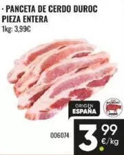Panceta De Cerdo Duroc Pieza Entera Origen España