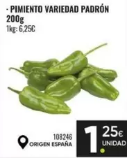 Pimiento Variedad Padrón Origen España