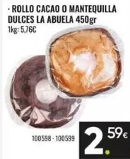 Rollo Cacao O Mantequilla Dulces La Abuela