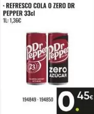 Refresco Cola O Zero Dr Pepper