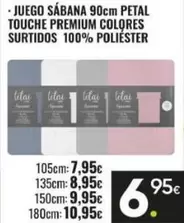 Premium - Juego Sabana 90cm Petal Touche Colores Surtidos 100% Poliéster