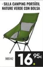 Nature - Silla Camping Portátil Verde Con Bolsa