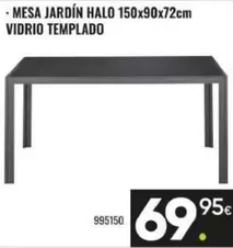 Mesa Jardín Halo 150x90x72cm Vidrio Templado
