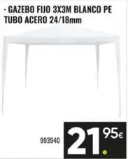 Gazebo Fijo Blanco Tubo Acero