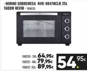 Nevir - Horno Sobremesa Nvr-9847hclr