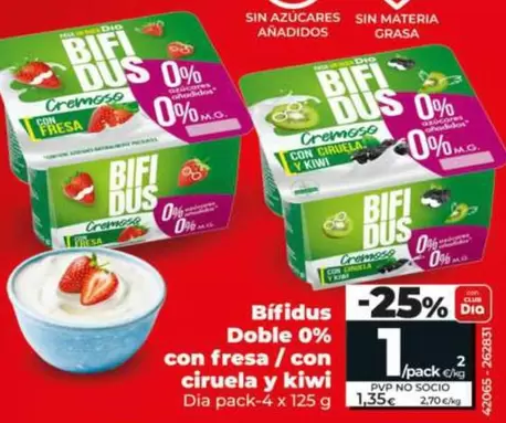 Dia - Bífidus Doble 0% Con Fresa/Con Ciruela Y Kiwi