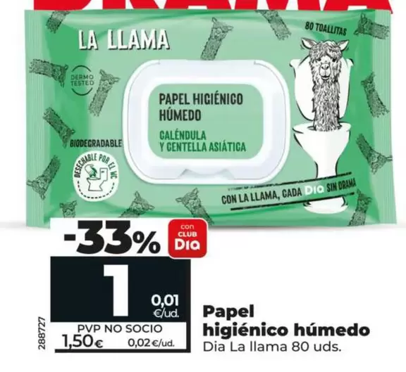 Dia La Llama - Papel Higiénico Humedo