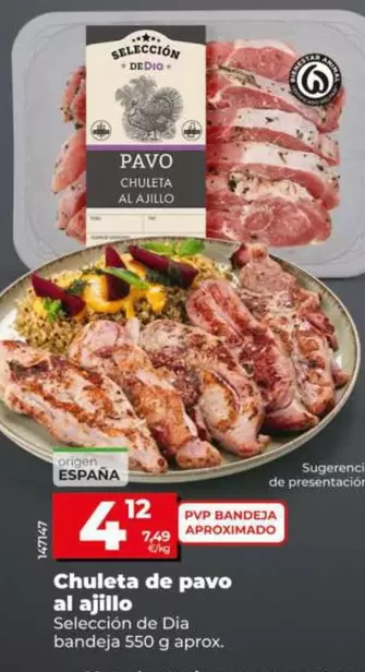 Seleccion De Dia - Chuleta De Pavo Al Ajillo